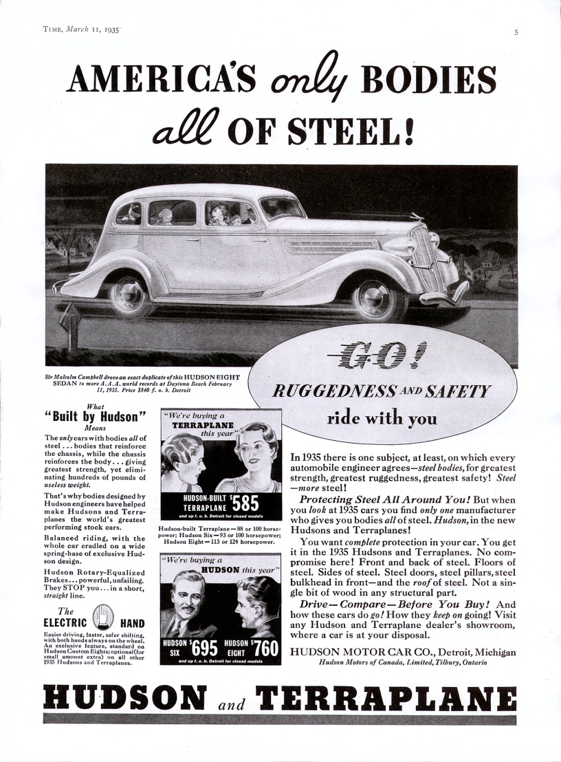 1935 Hudson Auto Advertising